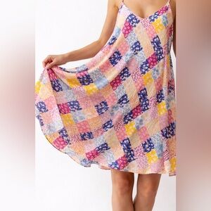 Boho Patchwork Floral Swing Festival Dress